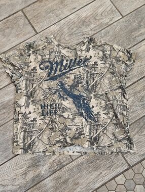 Miller High Life Camo T Shirt Size Large